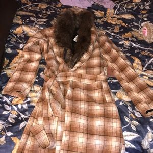 Fur pea coat